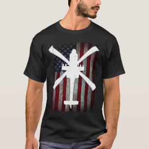AH 64 Apache Vliegtuig Kleur  Vlag T-shirt