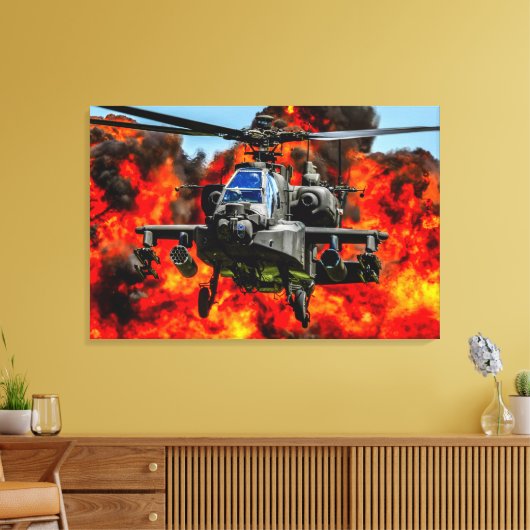 AH-64E APACHE GUARDIAN 24x36 Canvas Afdruk (Insitu (Woonkamer))