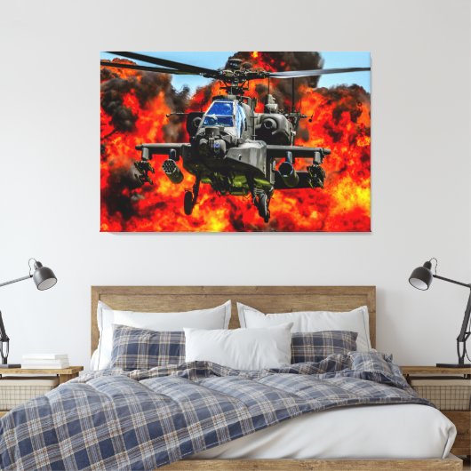 AH-64E APACHE GUARDIAN 32x48 Canvas Afdruk (Insitu (Slaapkamer))