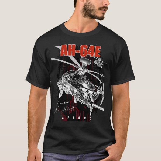 AH-64E Apache Guardian-aanvalshelikopter T-shirt (Voorkant)