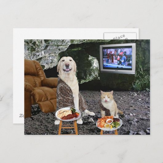 Ah! Alles smaakt beter in de grot van het man. Briefkaart (Voorkant / Achterkant)