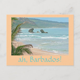 "Ah, Barbados!" briefkaart (foto. zeegezicht)