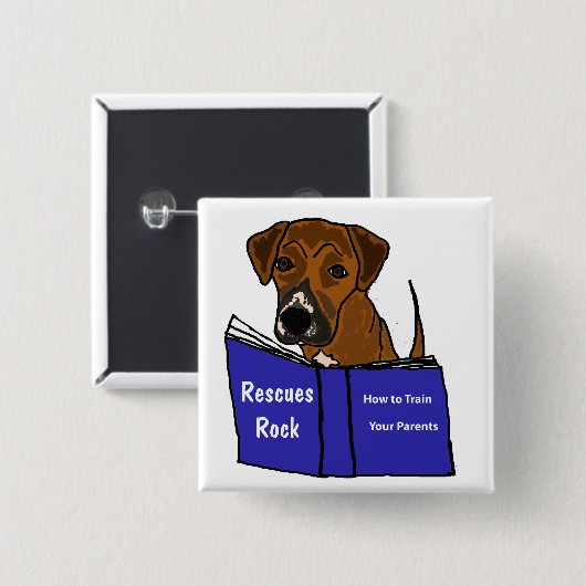 AH-Cute Puppy Dog Rescue Button (Voorkant /achterkant)