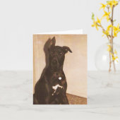 AH- de Hond Notecards van great dane of Kaart (Gele Bloem)