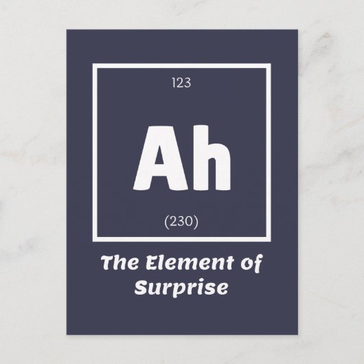 Ah Element of Surprise Chemistry Science Funny Briefkaart (Voorkant)