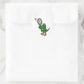 AH- Grappige Gator spelen Tennis Ronde Sticker (Tas)