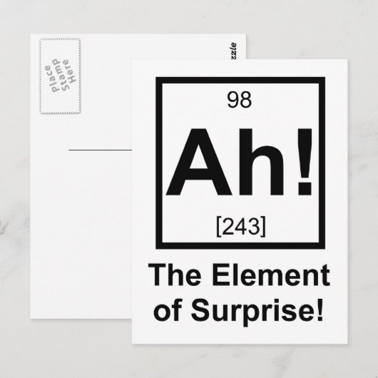 Ah het Element van Symbool van het Element van de Briefkaart (Voorkant / Achterkant)