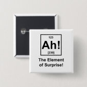 Ah! Het element van verbazing Vierkante Button 5,1 Cm (Voorkant /achterkant)