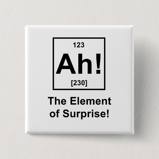 Ah! Het element van verbazing Vierkante Button 5,1 Cm (Voorkant)