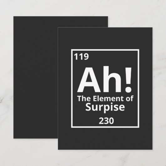 ah het element van verrassend grappig periodiek sy bedankkaart (Voorkant / Achterkant)