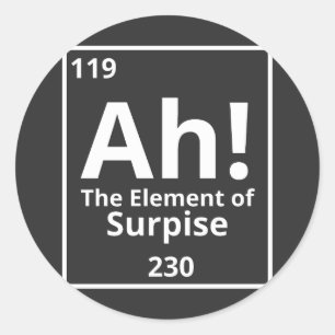 ah het element van verrassend grappig periodiek sy ronde sticker