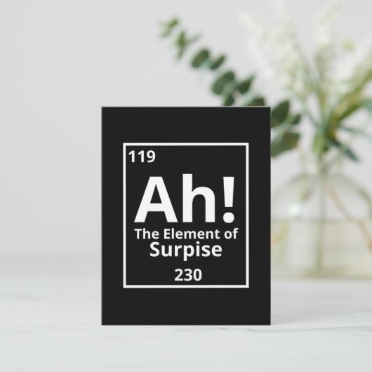 ah het element van verrassend grappig periodiek sy save the date (Staand voorkant)