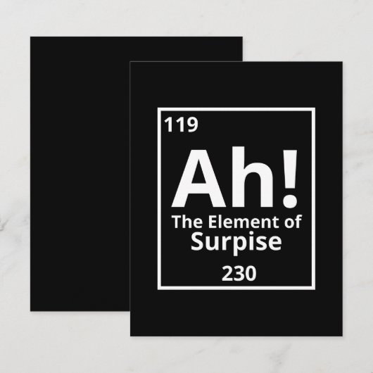 ah het element van verrassend grappig periodiek sy save the date (Voorkant / Achterkant)