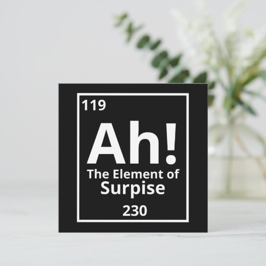 ah het element van verrassend grappig periodiek sy save the date (Staand voorkant)