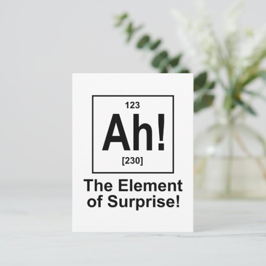 Ah! Het element van verrassing. Briefkaart (Staand voorkant)