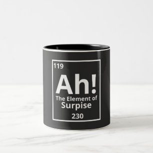 ah het element van verrassing grappige periodieke tweekleurige koffiemok