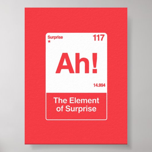 Ah Het Element Van Verrassing - Grappige Scheikund Poster (Voorkant)
