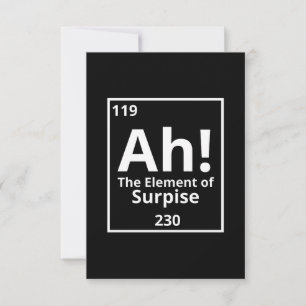 ah het element van verrassing leuke periodieke tab notitiekaartje