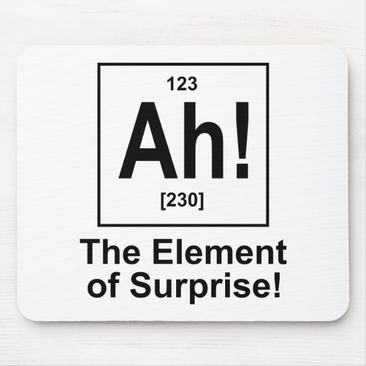 Ah! Het element van verrassing. Muismat (Voorkant)