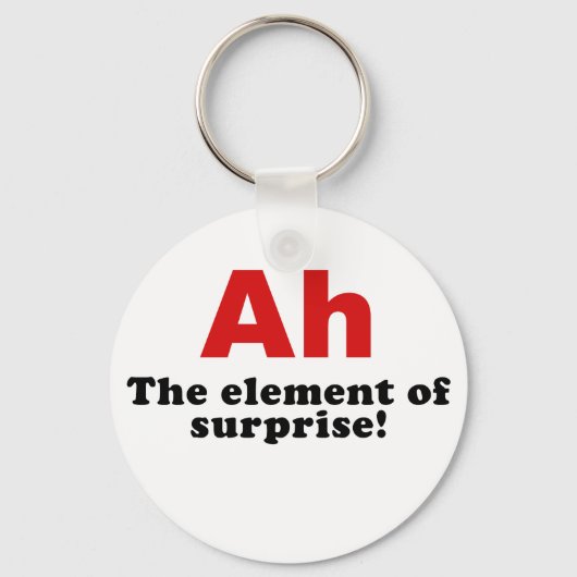 Ah het element van verrassing sleutelhanger (Voorkant)