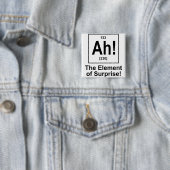 Ah! Het element van verrassing. Vierkante Button 5,1 Cm (In situ)