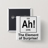 Ah! Het element van verrassing. Vierkante Button 5,1 Cm (Voorkant /achterkant)