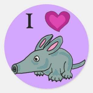 AH- Ik hou van Aardvarks Stickers