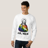 Ah Mannen Funny Jesus Christelijk Rainbow LGBT, Pr Trui (Voorkant volledig)