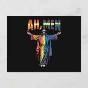 Ah Mannen Funny LGBT Gay Pride Jesus Christelijk Briefkaart