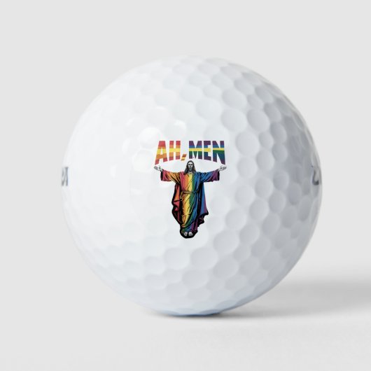 Ah Mannen Funny LGBT Gay Pride Jesus Christelijk Golfballen (Voorkant)