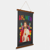 Ah Mannen Funny LGBT Gay Pride Jesus Christelijk Hangend Wandkleed (Gebogen)
