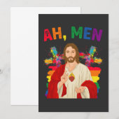 Ah Mannen Funny LGBT Gay Pride Jesus Christelijk Kaart (Voorkant / Achterkant)