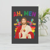 Ah Mannen Funny LGBT Gay Pride Jesus Christelijk Kaart (Staand voorkant)