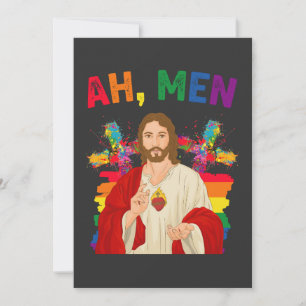 Ah Mannen Funny LGBT Gay Pride Jesus Christelijk Kaart