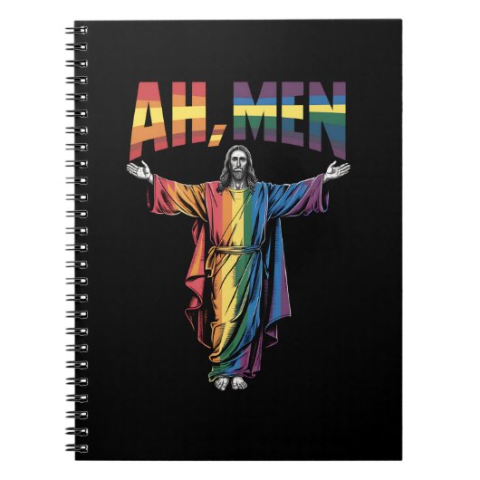 Ah Mannen Funny LGBT Gay Pride Jesus Christelijk Notitieboek (Voorkant)