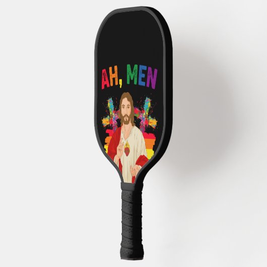 Ah Mannen Funny LGBT Gay Pride Jesus Christelijk Pickleball Paddle (Links)