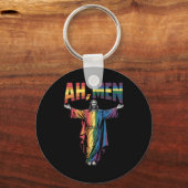 Ah Mannen Funny LGBT Gay Pride Jesus Christelijk Sleutelhanger (Voorkant)