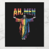 Ah Mannen Funny LGBT Gay Pride Jesus Christelijk Wijn Etiket (Enkel label)