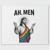 Ah Mannen Funny LGBT Gay Pride Jesus Rainbow Cadeaupapier (Vlak)