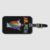 Ah Mannen Funny LGBT Gay Pride Jesus Rainbow Flag Bagagelabel (Voorkant (horizontaal))
