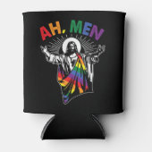 Ah Mannen Funny LGBT Gay Pride Jesus Rainbow Flag  Blikjeskoeler (Voorkant)