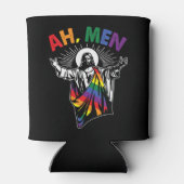 Ah Mannen Funny LGBT Gay Pride Jesus Rainbow Flag  Blikjeskoeler (Achterkant)