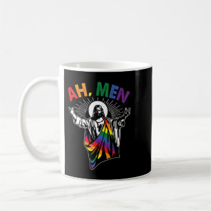 Ah Mannen Funny LGBT Gay Pride Jesus Rainbow Flag Koffiemok
