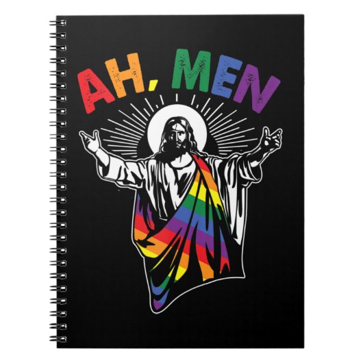 Ah Mannen Funny LGBT Gay Pride Jesus Rainbow Flag  Notitieboek (Voorkant)