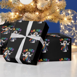 Ah Mannen Grappig Jezus LGBTQ Gay Pride Regenboog Cadeaupapier