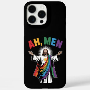 Ah Mannen Grappig Jezus LGBTQ Gay Pride Regenboog iPhone 16 Pro Max Hoesje