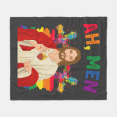 Ah Mannen Grappig LGBT Gay Pride Jezus Christelijk Fleece Deken (Voorkant (Horizontaal))
