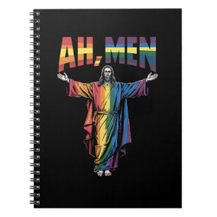 Ah Mannen Grappig LGBT Gay Pride Jezus Christelijk Notitieboek