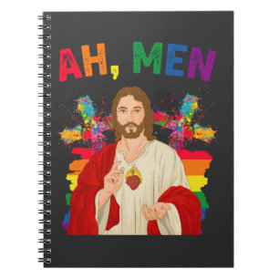 Ah Mannen Grappig LGBT Gay Pride Jezus Christelijk Notitieboek