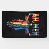 Ah Mannen Grappig LGBT Gay Pride Jezus Christelijk Spandoek (Horizontaal)